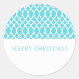 Aqua Elegant Lattice Holiday Stickers