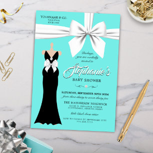Aqua Elegant Mode Tiffany Baby shower Kaart