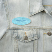 Aqua Elegant Moderne Sjabloon Natuur Blauw water Naamplaatje (In situ)