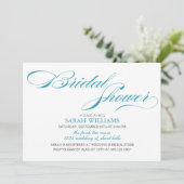 Aqua Elegant Script Vrijgezellenfeest Kaart (Staand voorkant)