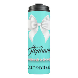 Aqua Elegant Tiffany Parels Meisje Fancy Bougie Thermosbeker