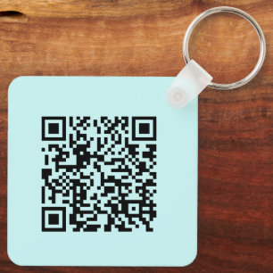 Aqua Elegant Voeg QR-code toe Promotionele Zakelij Sleutelhanger