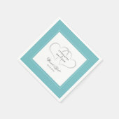 Aqua Elegant Wedding Hearts for ever Love Chic Servet (Hoek)