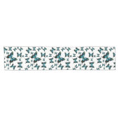 Aqua Elegant Whimsical Butterflies Korte Tafelloper (Horizontaal)