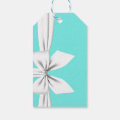 Aqua Elegante Fancy Tiffany Verjaardag Bedankt Cadeaulabel (Achterkant)