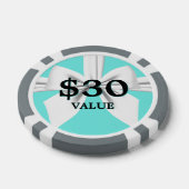 Aqua Elegante Fantasie Tiffany Verjaardagstoken Aa Poker Chips (Enkel)