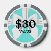 Aqua Elegante Fantasie Tiffany Verjaardagstoken Aa Poker Chips (Voorkant)