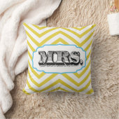 Aqua & elke kleur Mrs Bride Zig Zag Pattern Pillow Kussen (Deken)
