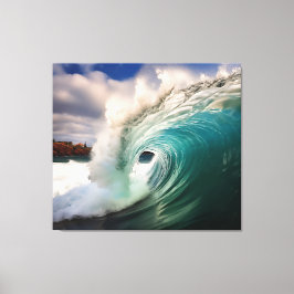 Aqua Embrace Realisme Schilderen - Digitaal Kunstw Canvas Afdruk