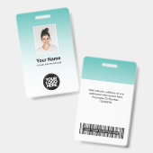 Aqua Employee Fotobalk Code Naam Logo Gradiënt Badge (Voor- en achterkant)