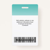 Aqua Employee Fotobalk Code Naam Logo Gradiënt Badge (Achterkant)