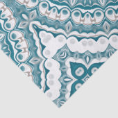 Aqua en Beige Mandala Patroon Ontwerp Tissuepapier (Detail)