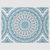 Aqua en Beige Mandala Patroon Ontwerp Tissuepapier (Voorkant)