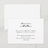 Aqua en Black Elegant Wedding Insert Informatiekaartje (Voorkant / Achterkant)