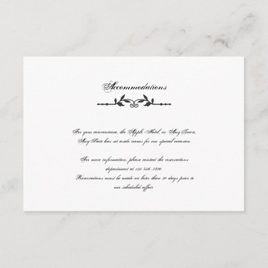 Aqua en Black Elegant Wedding Insert Informatiekaartje (Voorkant)