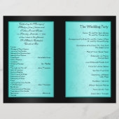 Aqua en Black Floral II Wedding Programme (Achterkant)