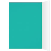 Aqua en Black Floral Table Number Kaart (Binnen (Links))