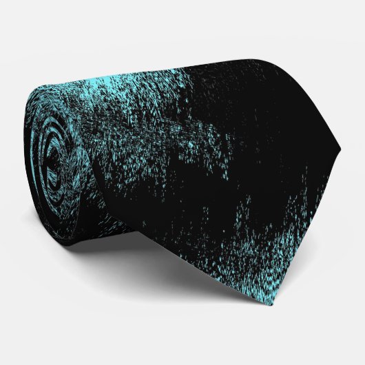 Aqua en Black Modern Art Stropdas (Opgerold)