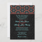 Aqua en Black Modern Monogram Wedding H664 Kaart (Voorkant)
