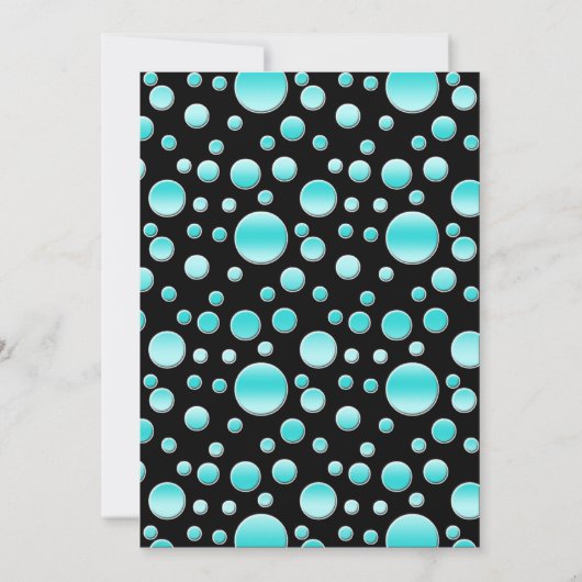 Aqua en Black Polka Dot Bat Mitzvah Uitnodiging (Achterkant)