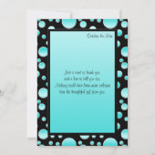 Aqua en Black Polka Dot Foto Hartelijk dank Bedankkaart (Achterkant)