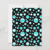 Aqua en Black Polka Dot RSVP-kaart RSVP Kaartje (Achterkant)