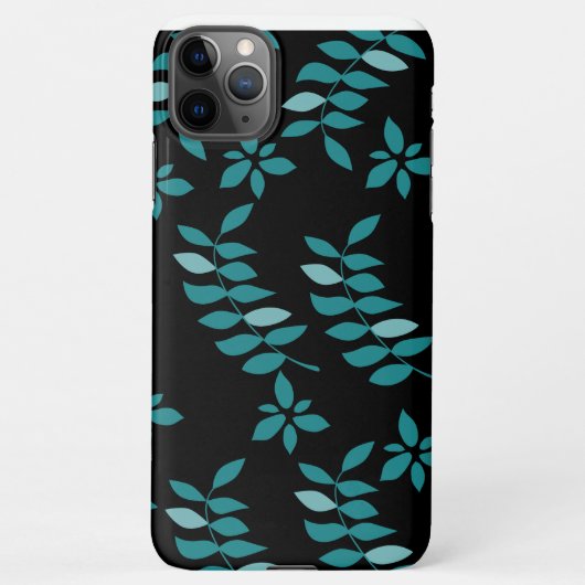 Aqua en Black Tropical oerwoud iPhone Hoesje (Achterkant)