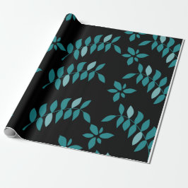 Aqua en Black Tropical oerwoud Sierkussen Cadeaupapier