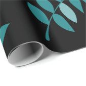 Aqua en Black Tropical oerwoud Sierkussen Cadeaupapier (Rol Hoek)