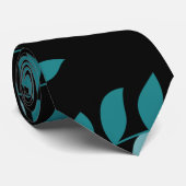 Aqua en Black Tropical oerwoud Sierkussen Stropdas (Opgerold)