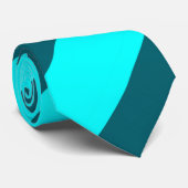 Aqua en Blauwgroen diagonaal gestreept Stropdas (Opgerold)