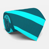 Aqua en Blauwgroen II University Stripe Stropdas (Opgerold)
