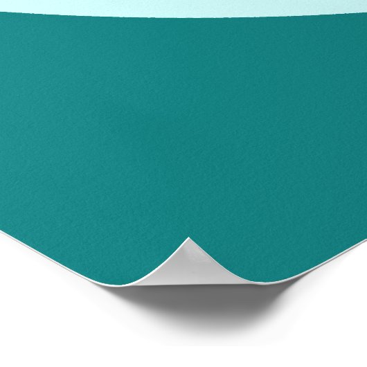 Aqua en Blauwgroen vredessymbool Poster (Hoek)