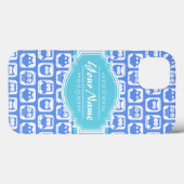 Aqua en Blue Owl Persoonlijke naam Case-Mate iPhone Case (Achterkant (horizontaal))