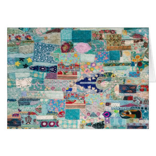 Aqua en Blue Quilt Tapestry Design