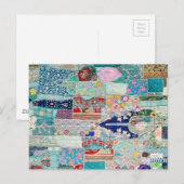 Aqua en Blue Quilt Tapestry Design Briefkaart (Voorkant / Achterkant)