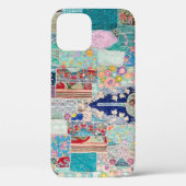 Aqua en Blue Quilt Tapestry Design Case-Mate iPhone Case (Achterkant)
