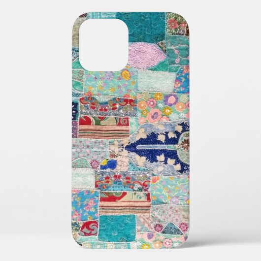 Aqua en Blue Quilt Tapestry Design Case-Mate iPhone Case (Achterkant)