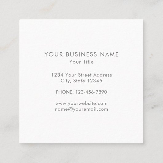 Aqua en Bourgondische Waterverf Floral Vierkante Visitekaartje (Achterkant)