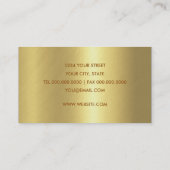 Aqua- en Bronze Glittery Damask-ontwerp Visitekaartje (Achterkant)