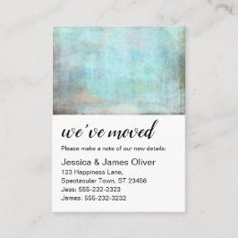 Aqua en Brown Grunge We hebben Handout Kaart verpl Visitekaartje