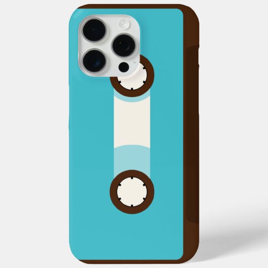 Aqua en Brown Retro Cassettebandje Case-Mate iPhone Case (Achterkant)
