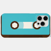 Aqua en Brown Retro Cassettebandje Case-Mate iPhone Case (Achterkant (horizontaal))