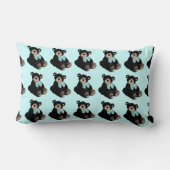 Aqua en Brown Teddy Bears Accent Pillow Kussen (Achterkant)