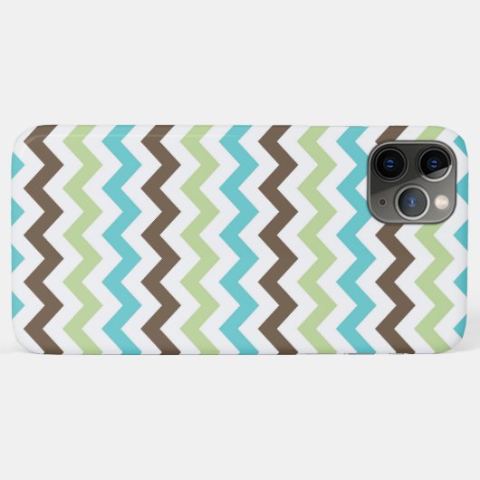 Aqua en Brown Zig Zag Chevrons Pattern Case-Mate iPhone Case (Achterkant (horizontaal))