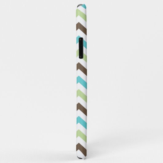 Aqua en Brown Zig Zag Chevrons Pattern Case-Mate iPhone Case (Achterkant/rechts)