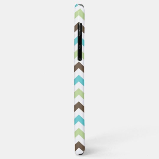 Aqua en Brown Zig Zag Chevrons Pattern Case-Mate iPhone Case (Achterkant/links)