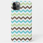 Aqua en Brown Zig Zag Chevrons Pattern Case-Mate iPhone Case (Achterkant)
