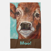 Aqua en bruine keukenhanddoek (Verticaal)