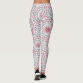 Aqua en Carmozijn Mandala Patroon Leggings (Achterkant)